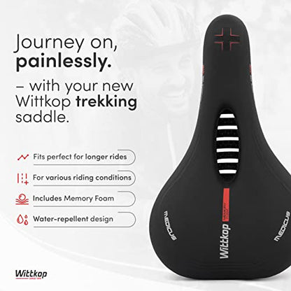 Wittkop Bike Seat I Bicycle Seat for Men and Women, Waterproof Bike Saddle with Innovative 5-Zone-Concept I Exercise Bike Seat for BMX, MTB & Road