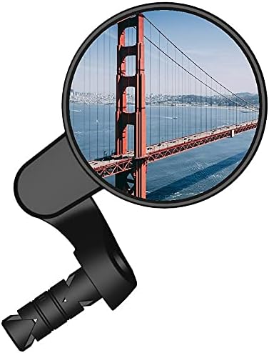 MEACHOW 2022 New Bar End Bike Mirror, 80mm Crystal UHD Automotive Grade Glass Lens E-Bike Mirrors, Scratch Resistant, Safe Rearview Mirrors, (Blue Left Side) ME-021LB