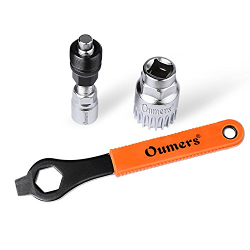 Oumers Bike Crank Extractor/Arm Remover and Bottom Bracket Remover with 16mm Spanner/Wrench. Professional Bicycle Repair Tool Kit