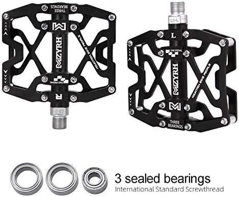 Mountain Bike Pedals, Ultra Strong Colorful CNC Machined 9/16" Cycling Sealed 3 Bearing Pedals