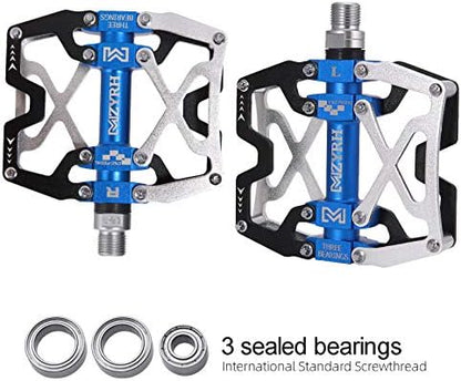 Mountain Bike Pedals, Ultra Strong Colorful CNC Machined 9/16" Cycling Sealed 3 Bearing Pedals