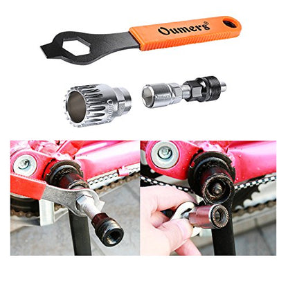 Oumers Bike Crank Extractor/Arm Remover and Bottom Bracket Remover with 16mm Spanner/Wrench. Professional Bicycle Repair Tool Kit