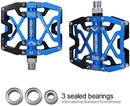 Mountain Bike Pedals, Ultra Strong Colorful CNC Machined 9/16" Cycling Sealed 3 Bearing Pedals