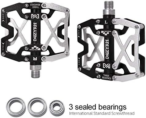 Mountain Bike Pedals, Ultra Strong Colorful CNC Machined 9/16" Cycling Sealed 3 Bearing Pedals