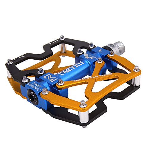 Mountain Bike Pedals, Ultra Strong Colorful CNC Machined 9/16" Cycling Sealed 3 Bearing Pedals